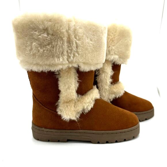 Style & Co. Shoes - Style & Co Witty Boots NIB Women's Sz 6M Tan Chestnut Faux Fur Genuine Suede